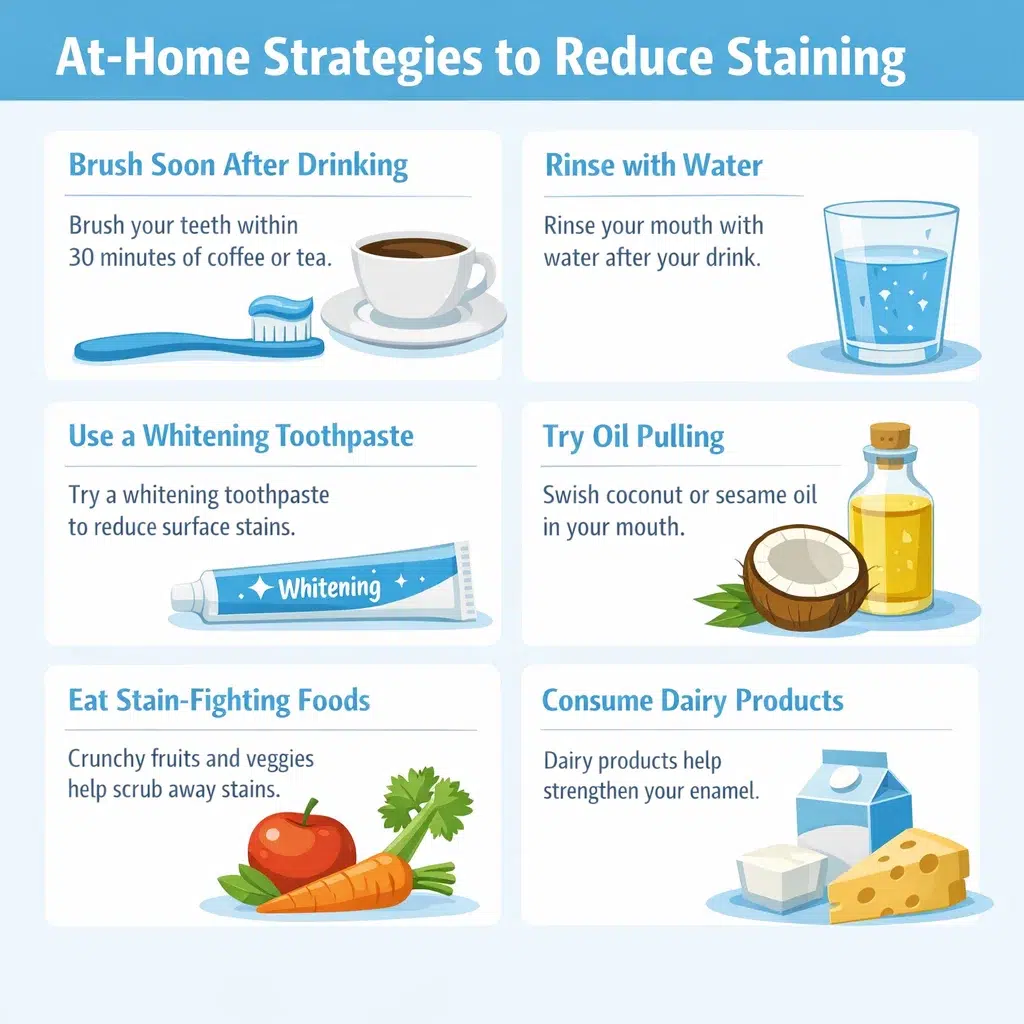 at home whitening strategies to reduce staining