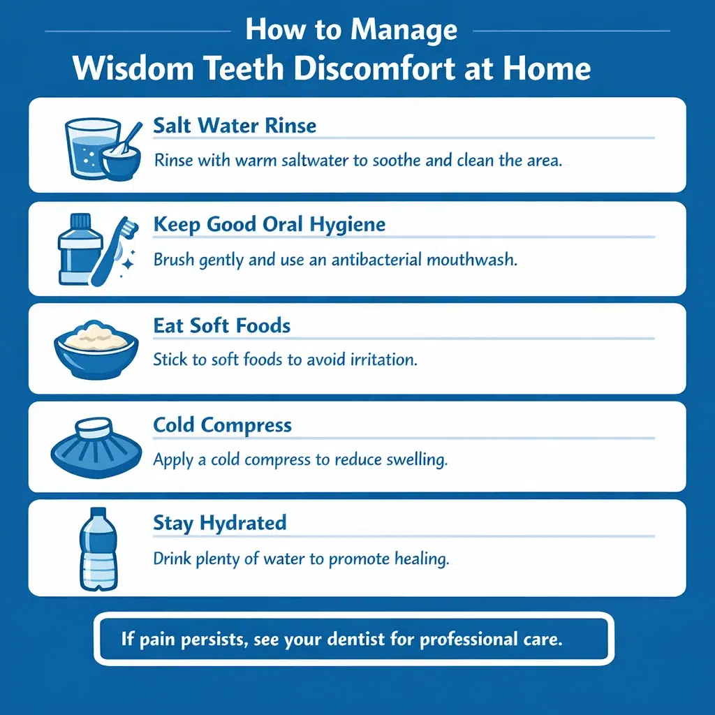 how to manage wisdom teeth discomfort at home